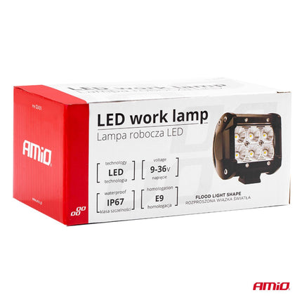 AMiO Krachtige Werklamp AWL17 6LED FLOOD 9-36V Verstraler Spot Robuust Offroad - VCTparts.nl