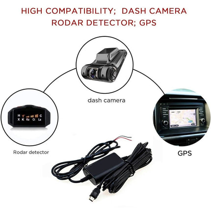 Auto Dashcam Continue Voeding Hardwire Kabel Voeding Micro USB [3.2M 12v/24v] - VCTparts.nl