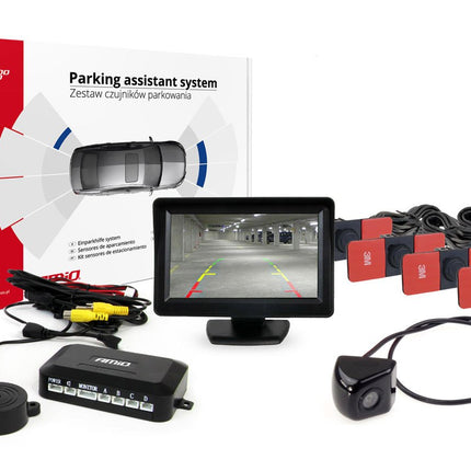 AMiO Parkeerhulpsysteem TFT01 43" met HD-310 4 sensoren zwart binnenmontage - VCTparts.nl