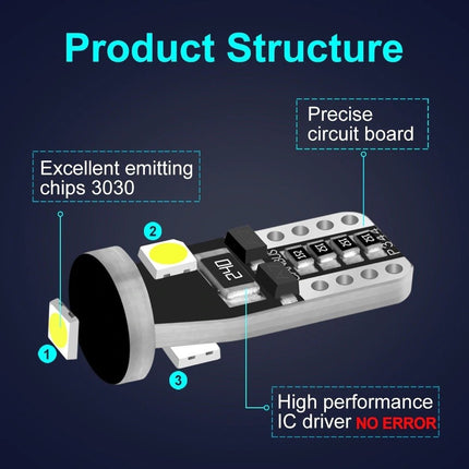 8000K T10 led W5W Verlichting  (set) [Stadsverlichting - Parkeerverlichting - Kentekenverlichting - Interieurverlichting] - VCTparts.nl