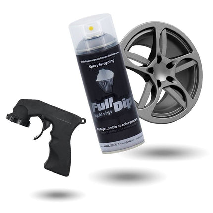 FullDip Combideal Plastidip 400ml Spuitbus met Verfpistool - Aluminium Metallic Zilver Vloeibaar Vinyl Spray Dip - VCTparts.nl