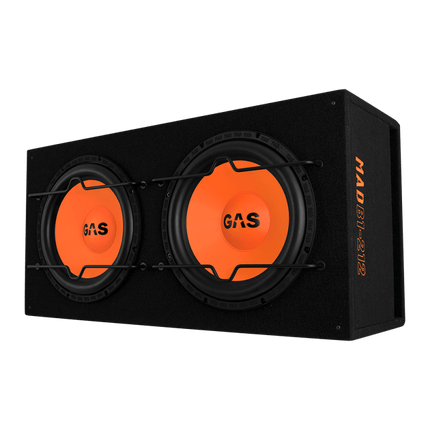 Gas Audio Power Gas Mad Level 1 Loaded Enclosure 2x12" voor Auto Geluidssystemen en Hoogwaardige Geluidskwaliteit - VCTparts.nl