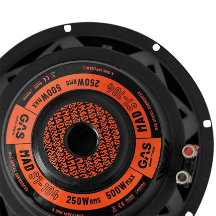 Gas Audio Power Gas Mad Level 1 Subwoofer 10" 4 Ohm voor Auto Geluidssystemen en Hoogwaardige Geluidskwaliteit - VCTparts.nl