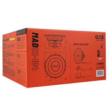 Gas Audio Power Gas Mad Level 2 Subwoofer 10" 4 Ohm voor Auto Geluidssystemen en Hoogwaardige Geluidskwaliteit - VCTparts.nl