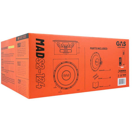 Gas Audio Power Gas Mad Level 2 Subwoofer 12" 4 Ohm voor Auto Geluidssystemen en Hoogwaardige Geluidskwaliteit - VCTparts.nl