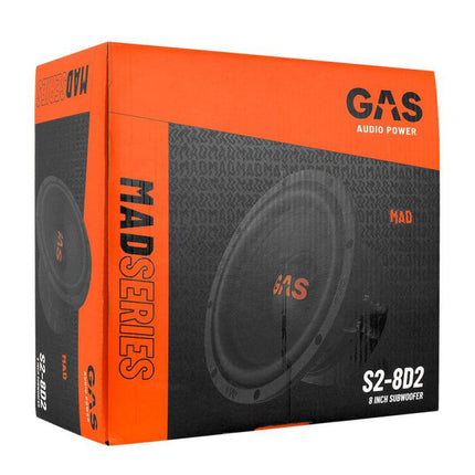 Gas Audio Power Gas Mad Level 2 Subwoofer 8" 2x2 Ohm voor Auto Geluidssystemen en Hoogwaardige Geluidskwaliteit - VCTparts.nl