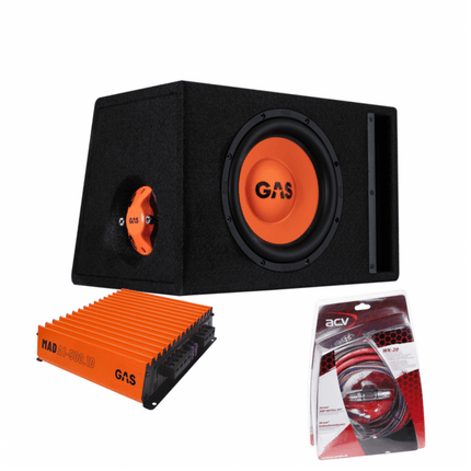 Gas Audio Power Gas Mad Subwoofer Set Mad B2-110 (gepoort) + Mad A1-500.1d + Wk-20 voor Auto Geluidssystemen en Hoogwaardige Geluidskwaliteit - VCTparts.nl