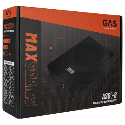 Gas Audio Power Gas Max Level 1 Amplified Underseat Subwoofer 8" voor Auto Geluidssystemen en Hoogwaardige Geluidskwaliteit - VCTparts.nl