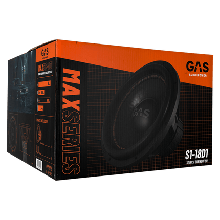 Gas Audio Power Gas Max Level 1 Subwoofer 18" 2x1 Ohm voor Auto Geluidssystemen en Hoogwaardige Geluidskwaliteit - VCTparts.nl