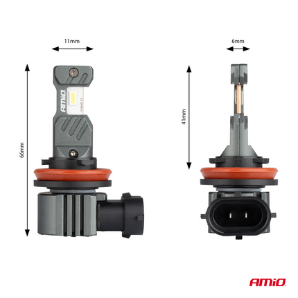 AMIO LED -Scheinwerfer/ Nebelscheinwerfer Hybrid Serie H8/ H9/ H11 Weiß 6000K - 5600LM Canbus 60W