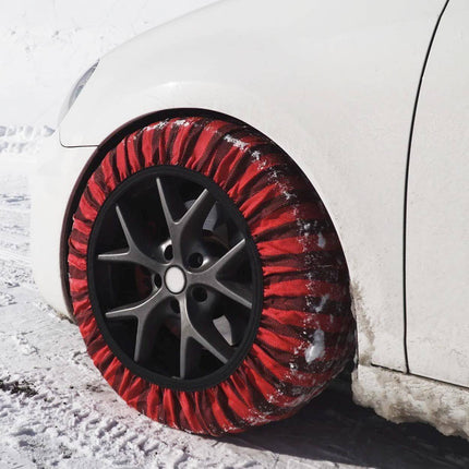 ISSE Textile Snow Chains Classic Red Striped 58 S 2 Teile (Set)