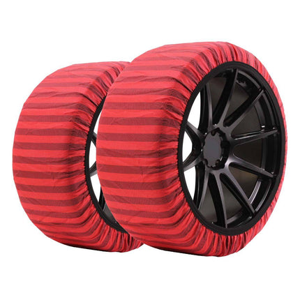 ISSE Textile Snow Chains Classic Red Striped 58 S 2 Teile (Set)