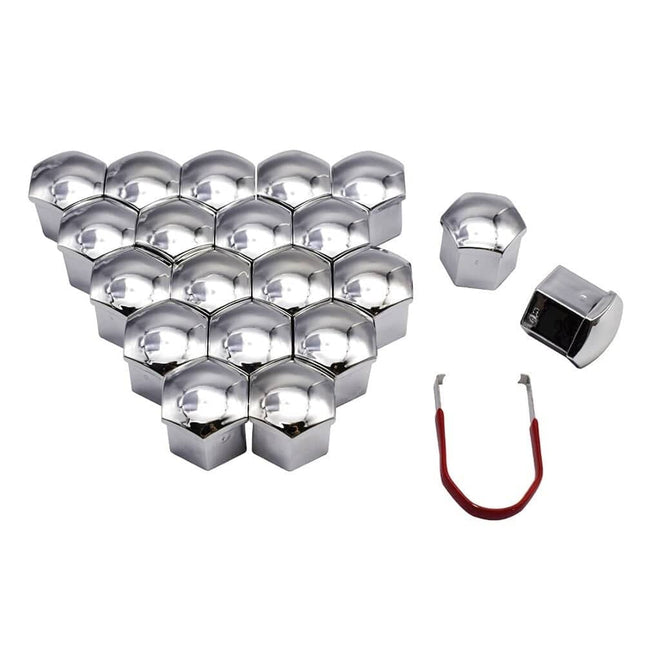 J-TEC Wielbout Wielmoer 17mm Doppen Beschermende Afdekkapjes Zilver 20 stuks (set) - VCTparts.nl