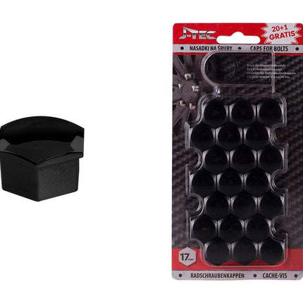 J-tec Rad Bolt Rad Muss 17 mm Kappen Schutzdeckel Caps Black 20 Stücke (Set)