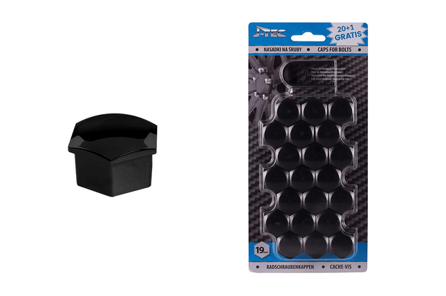 J-TEC Wielbout Wielmoer 19mm Doppen Beschermende Afdekkapjes Zwart 20 stuks (set) - VCTparts.nl