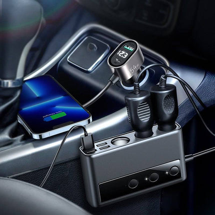 Joyroom Car Ladegerät mit Zigarette leichterer Splitter Snell Chart 154W Schwarz [3 x 12 V 4 x USB-A USB-C QC3.0 USB-A]