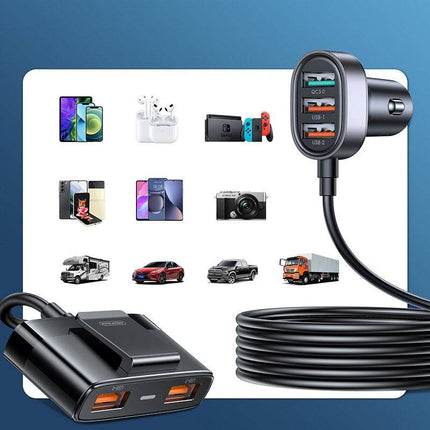 Joyroom Autolader Oplader Snellader 5x USB-A -  45W (1.5m) [5x Fast Car Charger] - VCTparts.nl