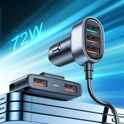 Joyroom Autolader Oplader Snellader 5x USB-A -  45W (1.5m) [5x Fast Car Charger] - VCTparts.nl