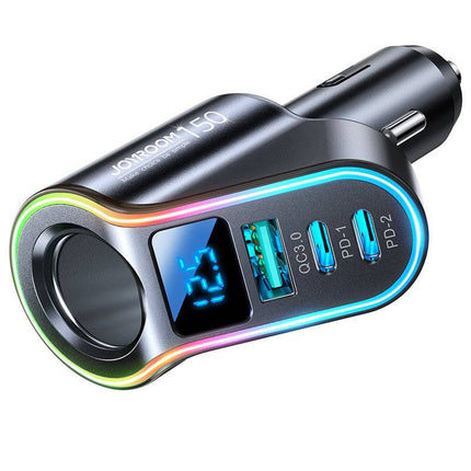 Joyroom Autolader Snellader 4 in 1 USB-A & USB-C -  150W Zwart [5x Fast Car Charger] - VCTparts.nl