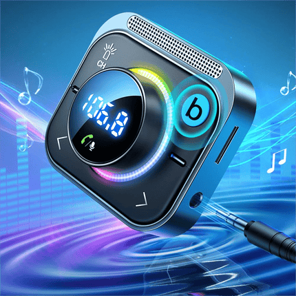 Joyroom Bluetooth Music FM-Sender handfreien Anruf mit Bassbooster und Snellumer Black [USB-C & USB-A]