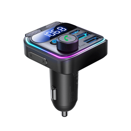 Joyroom Bluetooth Muziek FM Transmitter Pro Handsfree Bellen met BassBooster USB-C & 2x USB-A Lader Zwart - VCTparts.nl