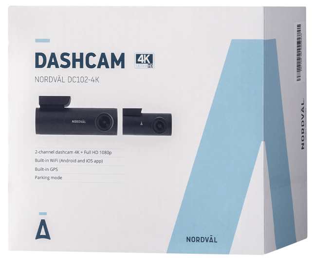 Nordval Nordväl DC102 2CH Dashcam 2K 1440P GPS Wi-Fi 128GB Video Recorder Zwart - VCTparts.nl