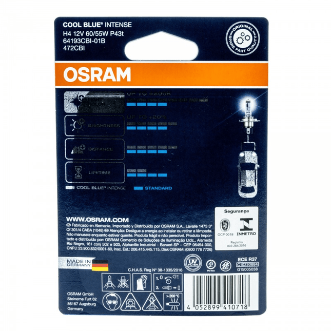 Osram 64193CBI H4 Autolamp Dimlicht 60/55W Cool Blue Intense Koplamp Ijsblauw - VCTparts.nl