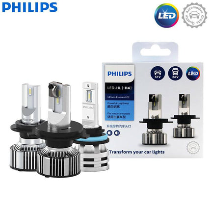 Philips H4 Ultinon LED 6500K Scheinwerfer Dimlich 12-24V Weiß (Set)