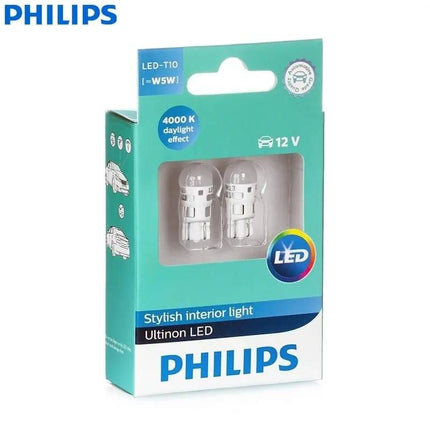 Philips Ultinon T10 LED 4000K Weiße Beleuchtung 12V W5W (Set) [Stadtbeleuchtung - Parkbeleuchtung - Nummernschildbeleuchtung - Innenbeleuchtung]