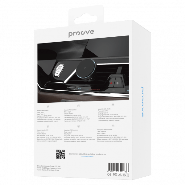 Proove Light Circle 15W Draadloze Oplader MagSafe Autohouder - Stijlvolle en Efficiënte Oplossing voor in de Auto - VCTparts.nl