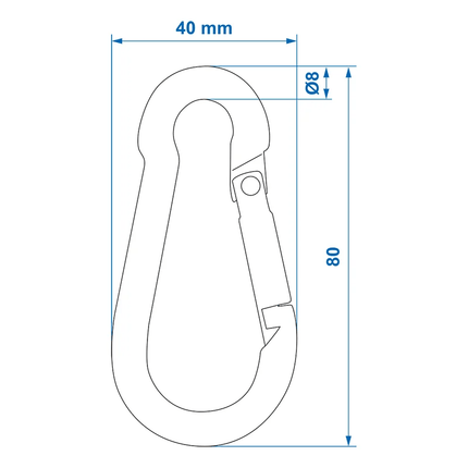 ProPlus Karabijnhaak Metaal 8x80mm - 2 stuks Sterke Bevestigingshaak Carabijn Musketon - VCTparts.nl