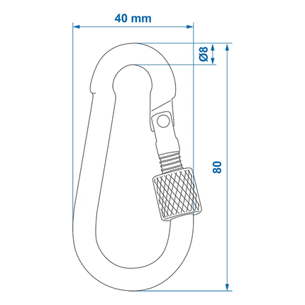 ProPlus Karabijnhaak Metaal 8x80mm met Schroefsluiting - 2 stuks Sterke Bevestigingshaak Carabijn Musketon - VCTparts.nl