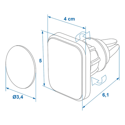 Proplus Universal Smartphone -Telefonhalter 360 ° mit einem Magneten zum Lüftungsgrill