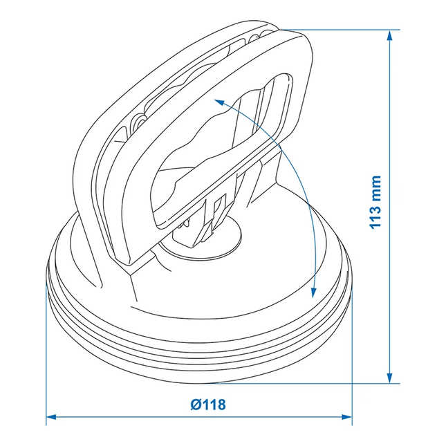 ProPlus Vacuümheffer Autodeuk Uitdeuker Aluminium met Zuignap Glas Plaatdrager Tool zilver - VCTparts.nl