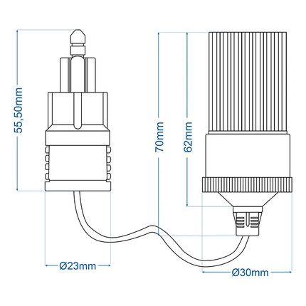 ProPlus Verloopkabel DIN Stekker naar Sigarettenaanstekerdoos – 15cm Adapterkabel 12V/24V Max. 8A - VCTparts.nl