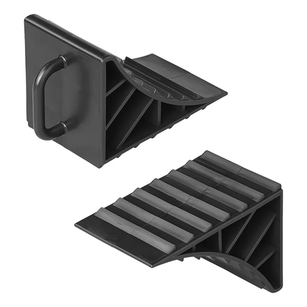 ProPlus Wielkeg  Wielblok Klem Bandenstopper Rolstopper Incl. Handvat Set 2 stuks Kunststof Zwart - VCTparts.nl