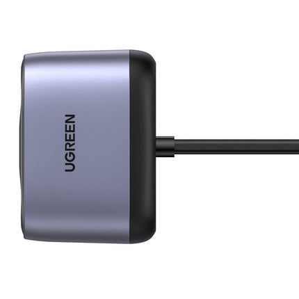 UGreen Car Ladegerät 2x USB / 2x Cigarette Leichtersplitter schwarz [1x USB-C & 1x USB-A]