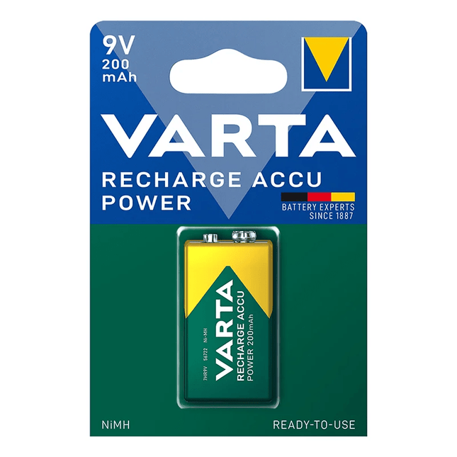 Varta wiederaufladbarer Strombatterie 9 V 200 mAh in Blasenaufladungsbatterie