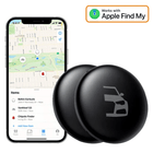 2-Pack Smart Tag Bluetooth/GPS Locatie Tracker met Live Tracer Maps en Anti-Diefstal Functie - Werkt met Zoek Mijn App - IOS/iPhone zwart - VCTparts.nl