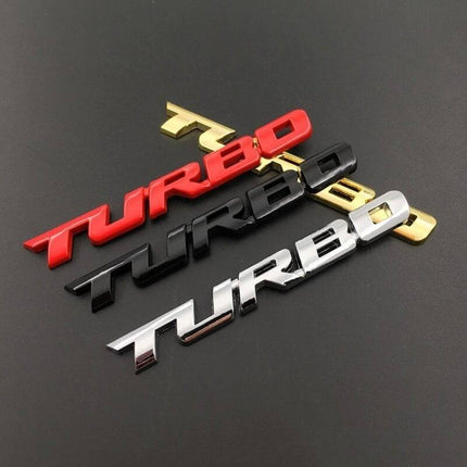 3D Turbo Sticker Logo Embleem - Goud - VCTparts.nl