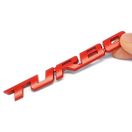 3D Turbo Sticker Logo Embleem - Rood - VCTparts.nl