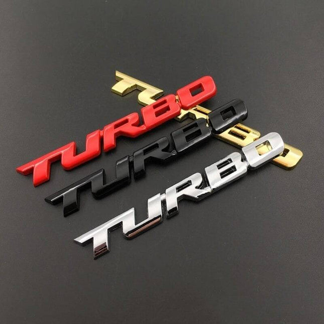 3D Turbo Sticker Logo Embleem - Rood - VCTparts.nl