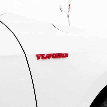 3D Turbo Sticker Logo Embleem - Rood - VCTparts.nl