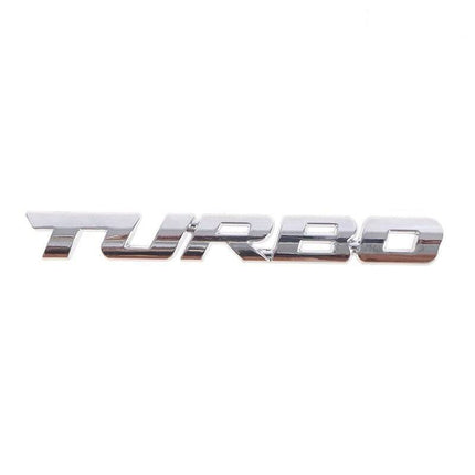 3D Turbo Sticker Logo Embleem zilver Chrome - VCTparts.nl