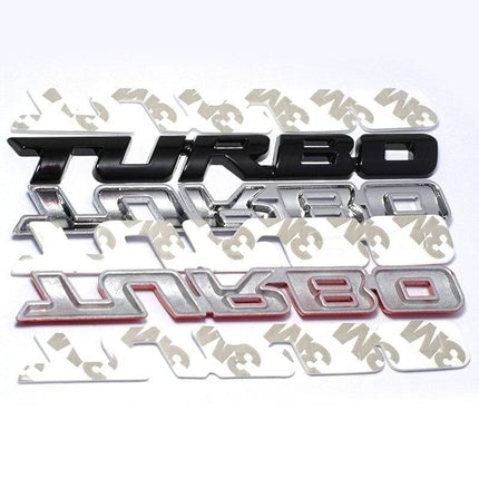 3D Turbo Sticker Logo Embleem zwart - VCTparts.nl