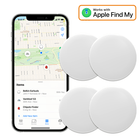 4-Pack Smart Tag Bluetooth/GPS Locatie Tracker met Live Maps en Anti-Diefstal Functie - Werkt met Zoek Mijn App - IOS/iPhone - Wit - VCTparts.nl