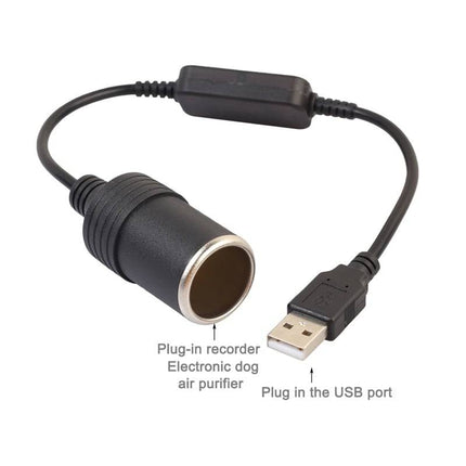 5V USB A naar 12V Sigarettenaansteker Plug Converter - Auto Voedingsadapter - VCTparts.nl