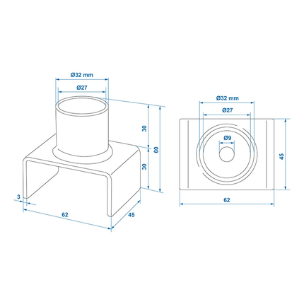 Adapter Opzetstuk voor Potkrik Veiligheidsbeugel - U-klem - VCTparts.nl