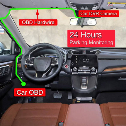 Auto Dashcam kontinuierliche Stromversorgung Hardwire OBD -Kabel Stromversorgung Mini USB [3,5 m 12 V/24 V]