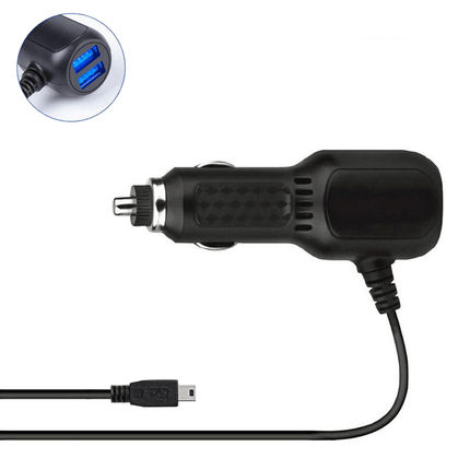 Auto Dashcam Netzteilkabel Mini USB mit 2 USB-A-Anschlüssen [3,5 m 12 V/24 V]